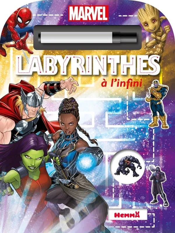 Labyrinthes à l'infini Marvel : Avec 1 feutre effaçable