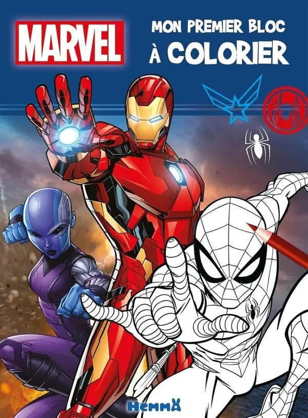 Mon premier bloc à colorier : Marvel : [Album à colorier]