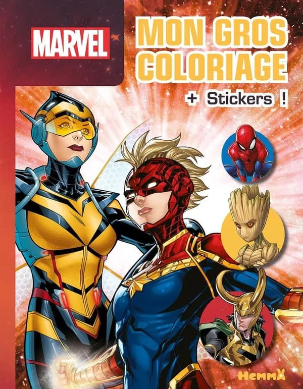 Mon gros coloriage + stickers ! : Marvel : [Album à colorier]