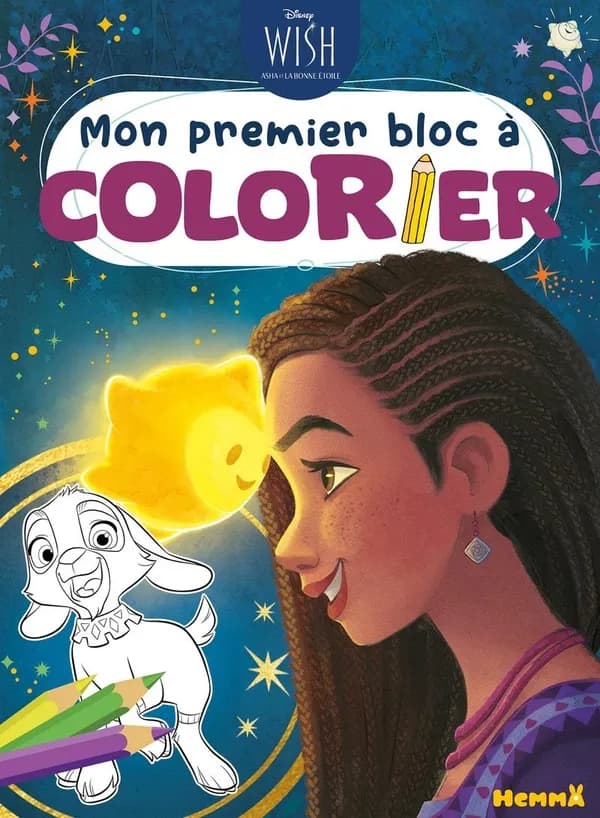 Mon premier bloc à colorier : Disney : Asha et la bonne étoile : [Album à colorier]