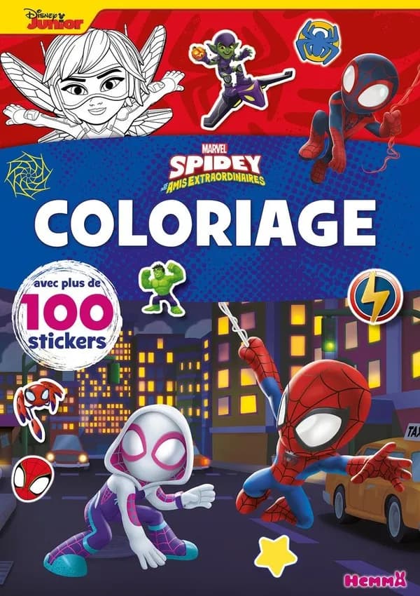 Coloriage avec stickers : Marvel Spidey et ses amis extraordinaires : Spidey et Ghost Spider