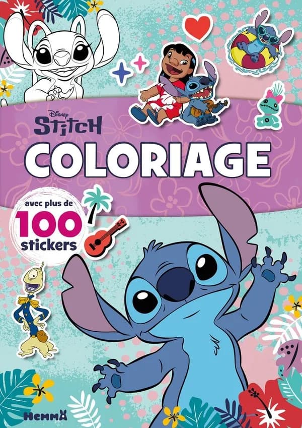 Coloriage avec stickers : Stitch