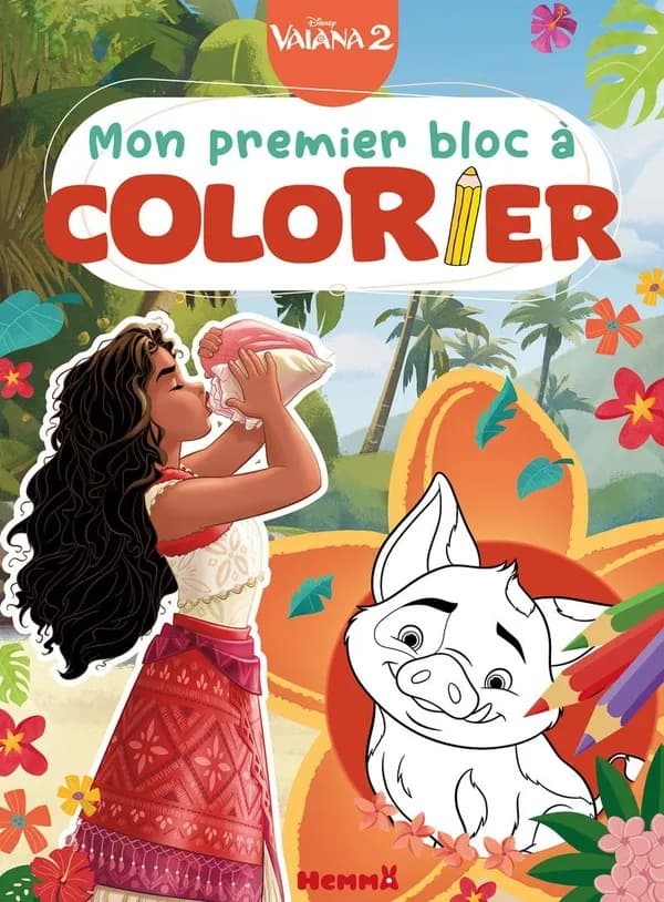 Mon premier bloc à colorier : Disney Vaiana 2 : [Album à colorier]