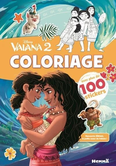Coloriage avec stickers : Vaiana 2 : Vaiana et sa petite soeur