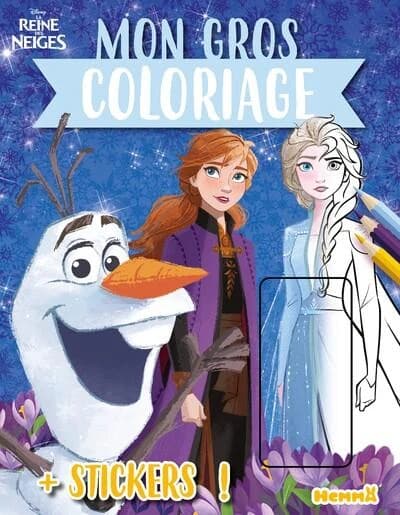 Mon gros coloriage + stickers ! : La Reine des Neiges : Elsa et Anna Frozen 2