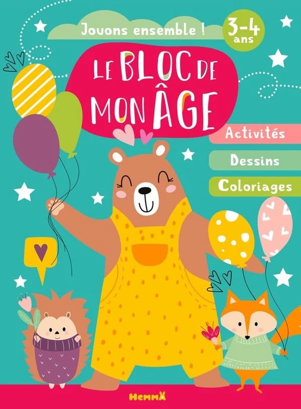 Le bloc de mon âge : Jouons ensemble ! Ourson avec ballons