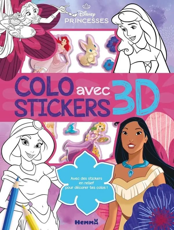 Colo avec stickers 3D : Disney Princesses