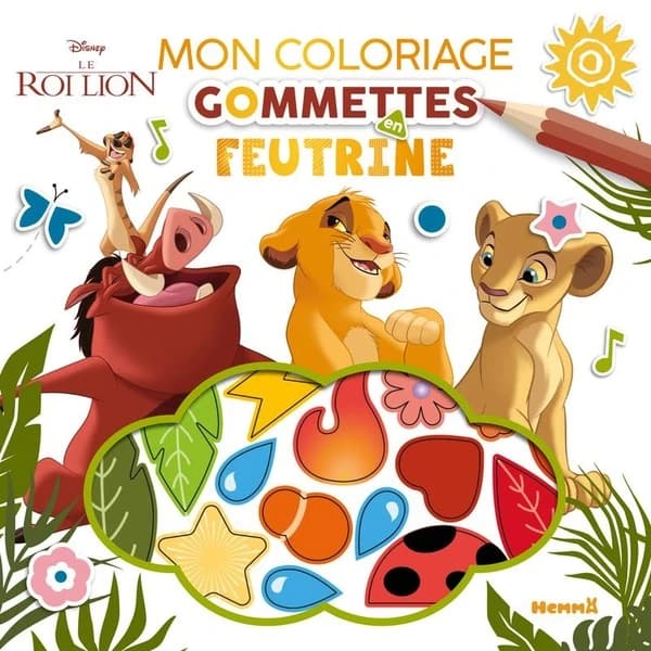 Mon coloriage gommettes en feutrine : Le Roi Lion