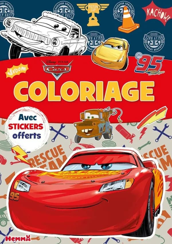 Coloriage avec stickers : Cars : Flash