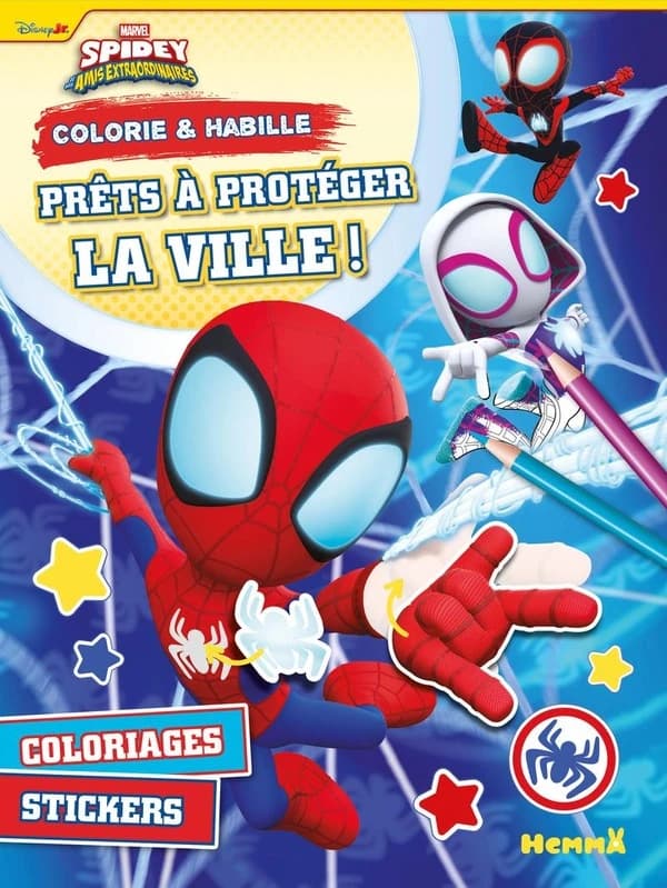 Marvel Spidey et ses amis extraordinaires : Colorie & habille : Prêts à protéger la ville !