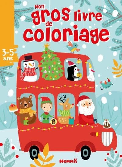 Mon gros livre de coloriage : Autobus Noël