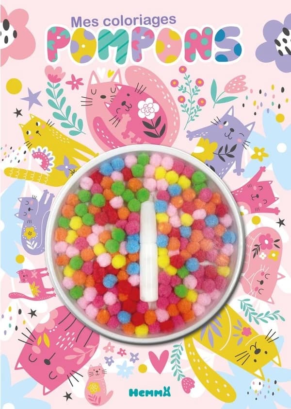 Mes coloriages pompons : [chats] : [Album à colorier]