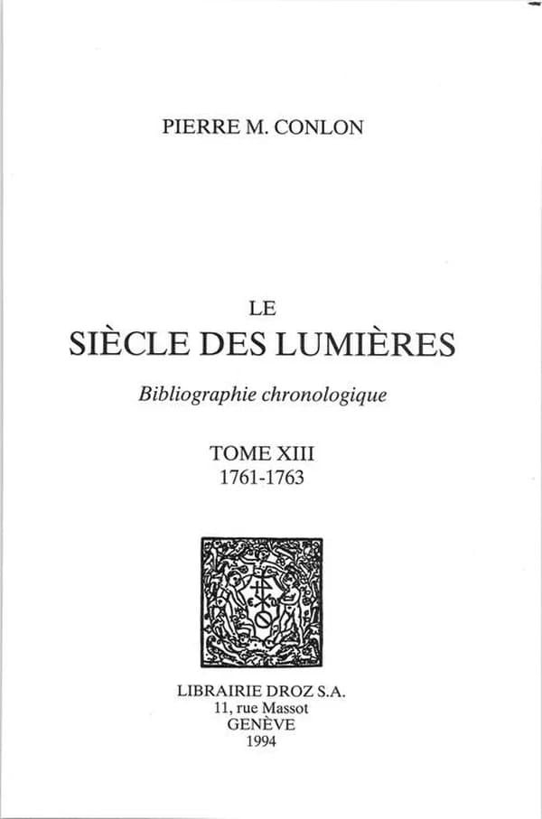 Le siècle des Lumières : bibliographie chronologique