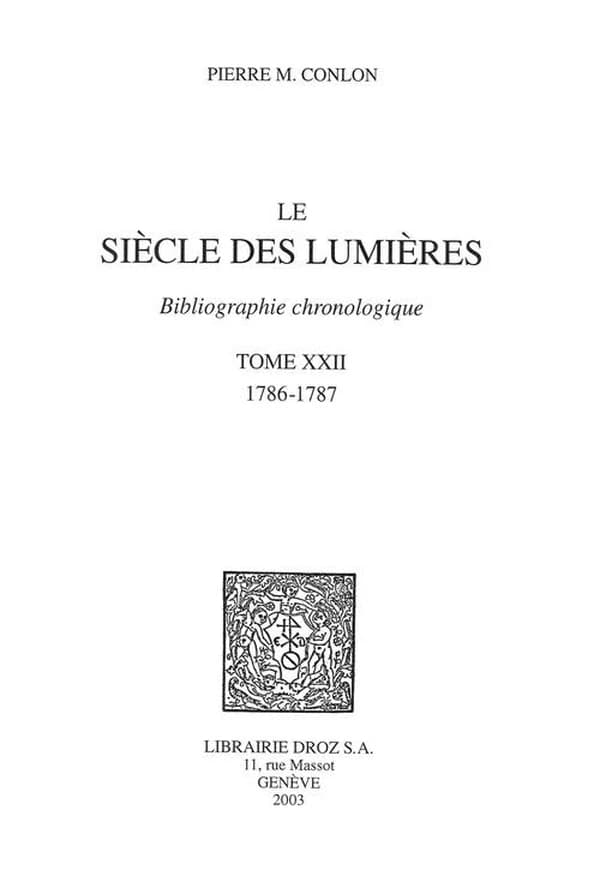 Le siècle des Lumières : bibliographie chronologique