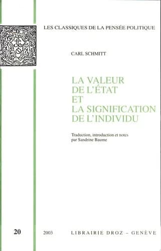 La valeur de l'Etat et la signification de l'individu