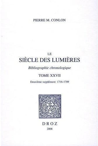 Le siècle des Lumières : bibliographie chronologique