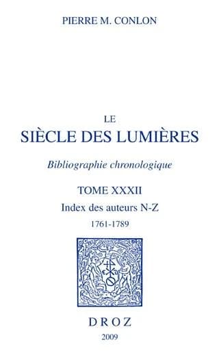Le siècle des Lumières : bibliographie chronologique