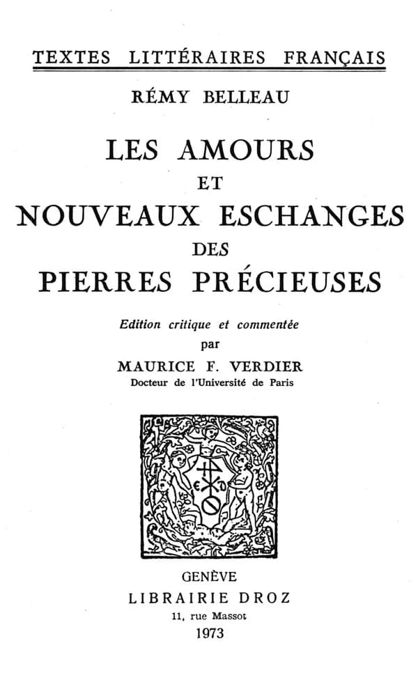 Les amours et nouveaux eschanges des pierres précieuses