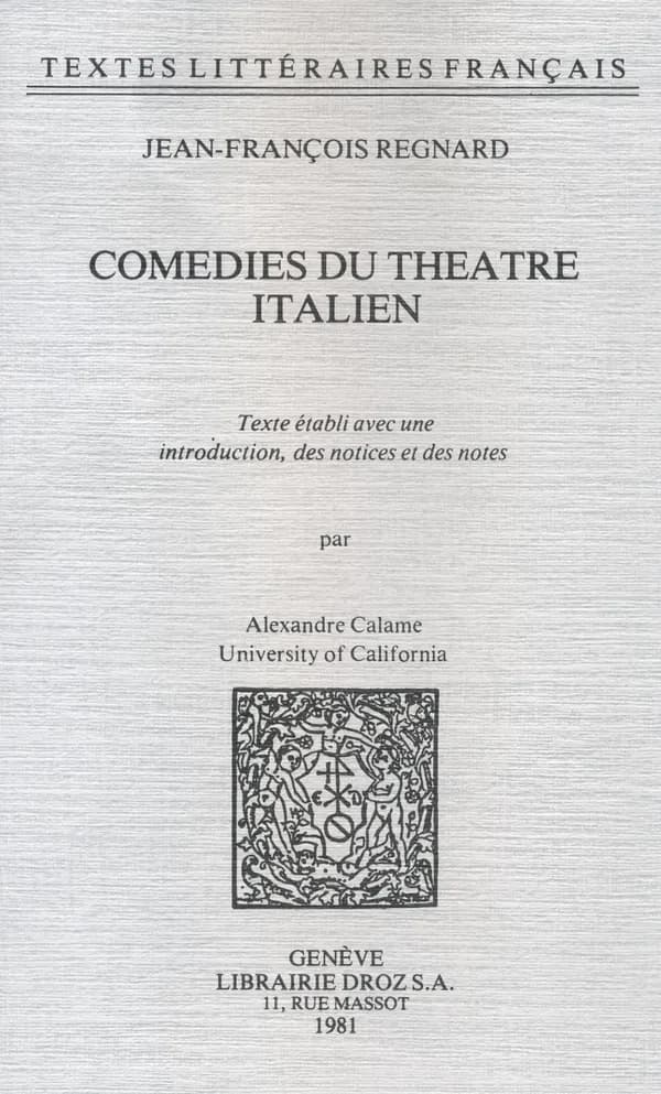 Comedies du theatre italien