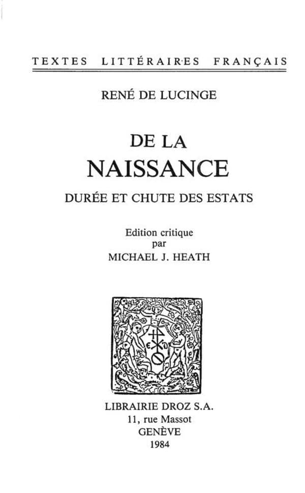 DE LA NAISSANCE, DUREE ET CHUTE DES ESTATS
