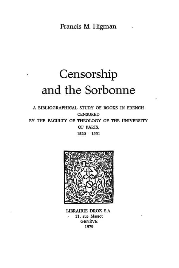 Censorship and the sorbonne :