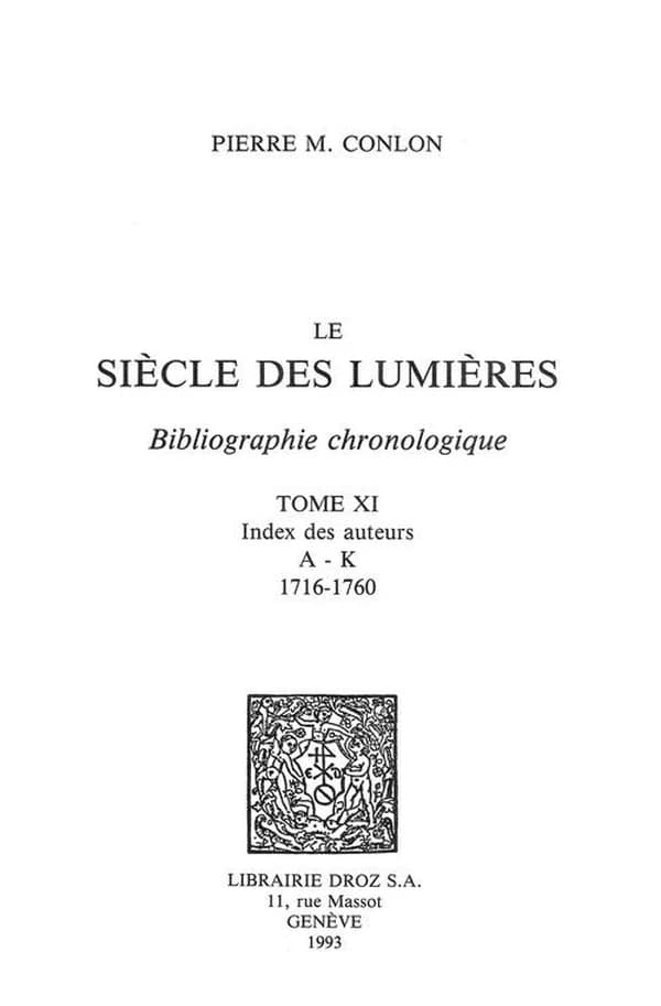 Le siècle des Lumières : bibliographie chronologique