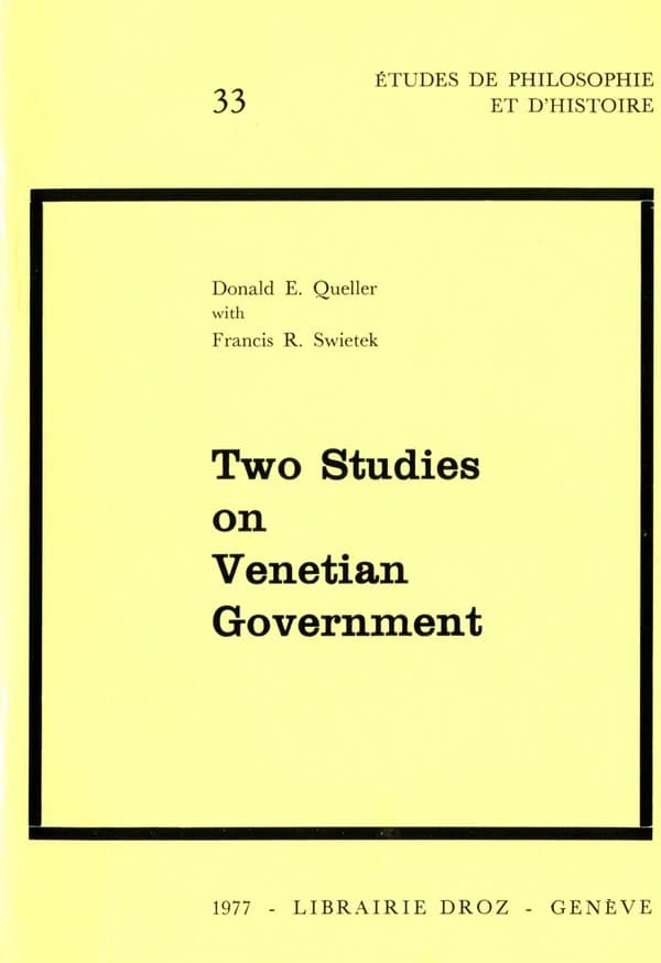 Two studies on venetian government