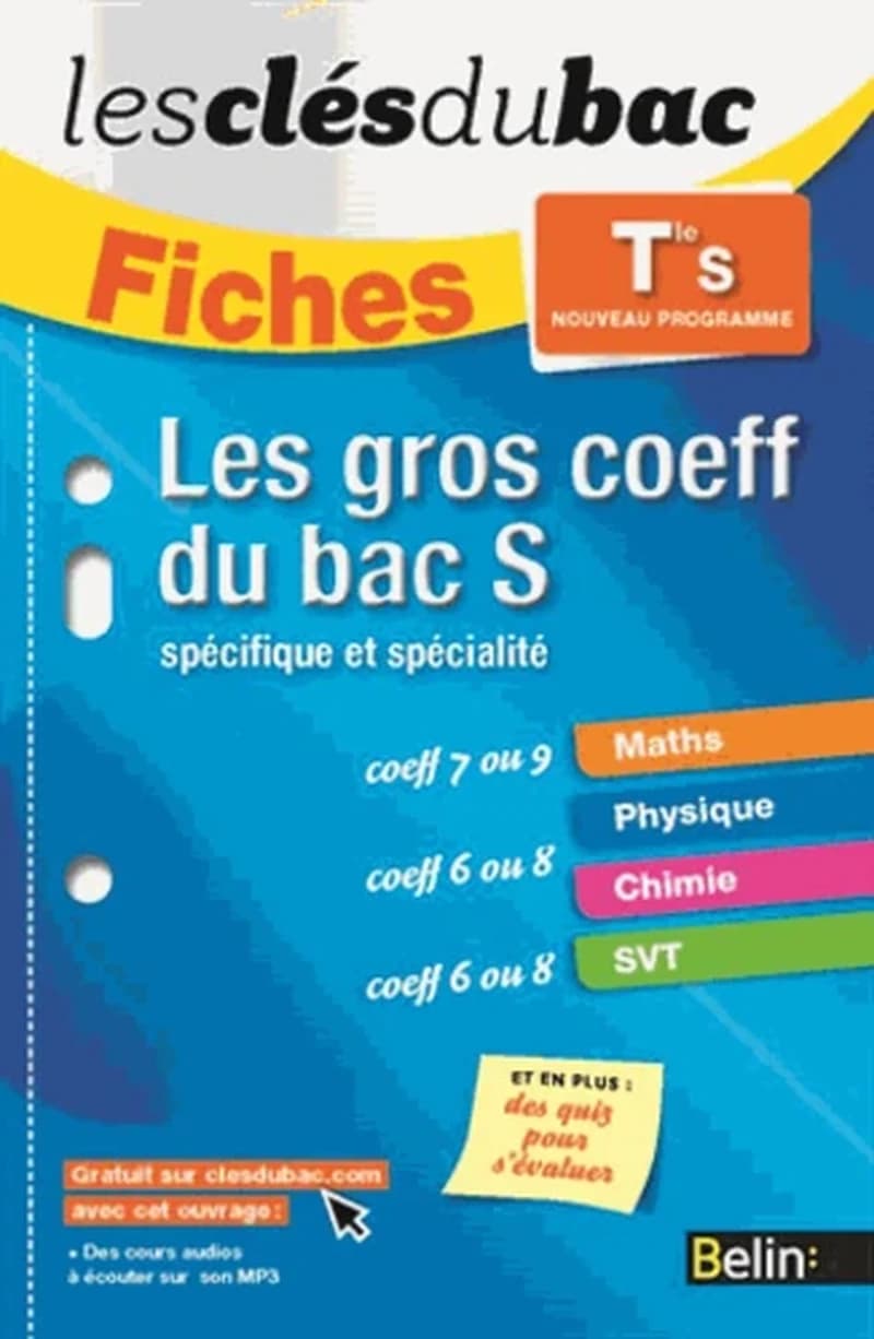 LES CLES DU BAC FICHES TS LES GROS COEFF DU BAC S