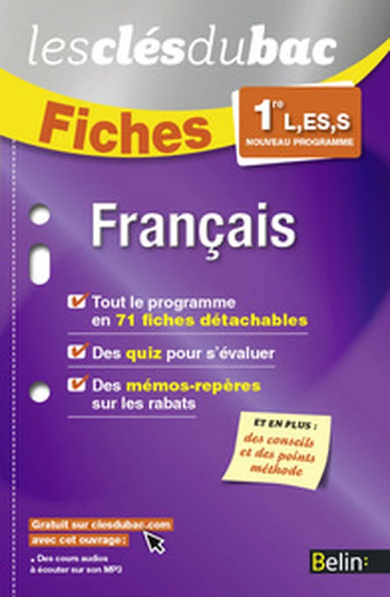 FRANCAIS 1RE - FICHES CLES DU BAC