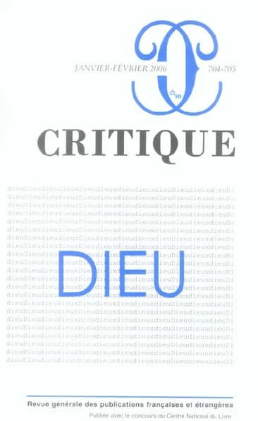 Revue Critique n.704 : Dieu