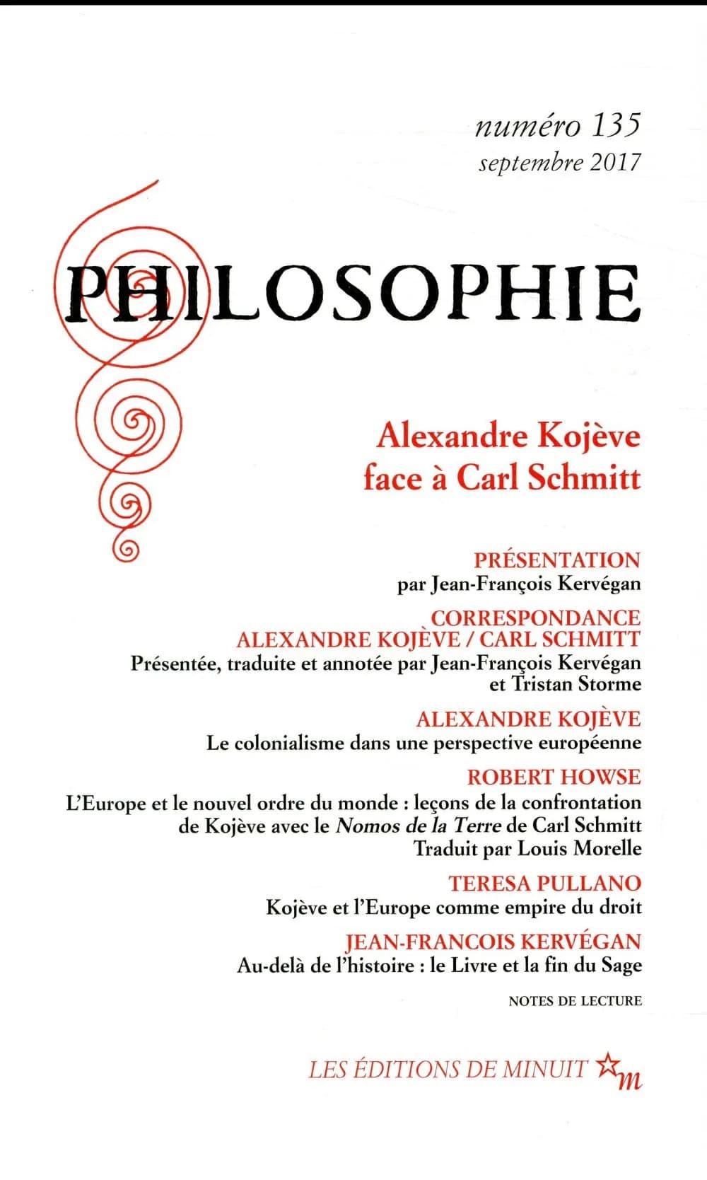 Revue Philosophie n.135 : Alexandre Kojève face à Carl Schmitt