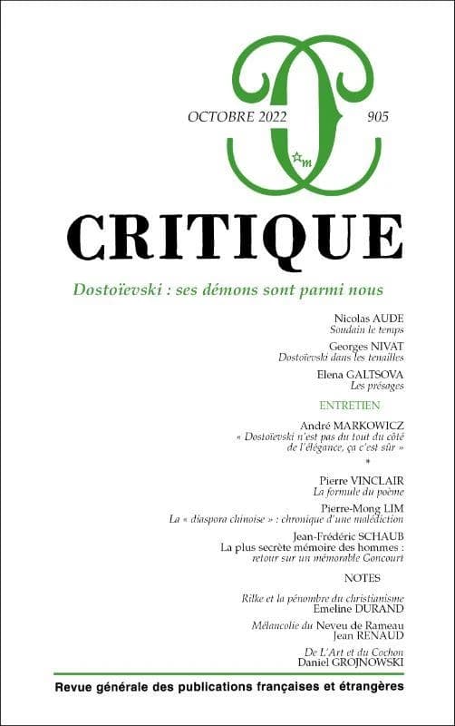 Revue Critique n.905 : Dostoïevski : ses démons sont parmi nous