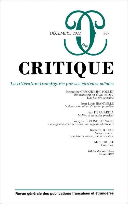 Revue critique n.907 : la littérature transfigurée par ses éditeurs mêmes