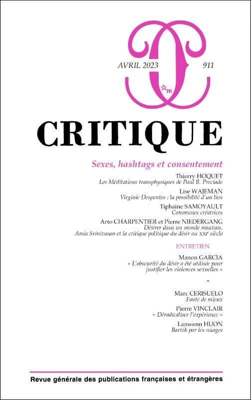 Revue Critique n.911 : Sexes, hashtags et consentement