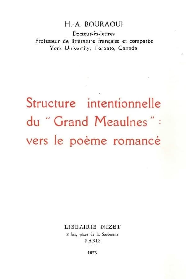 Structure intentionnelle du « Grand Meaulnes »