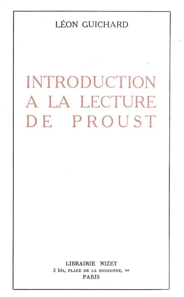 Introduction a la lecture de Proust