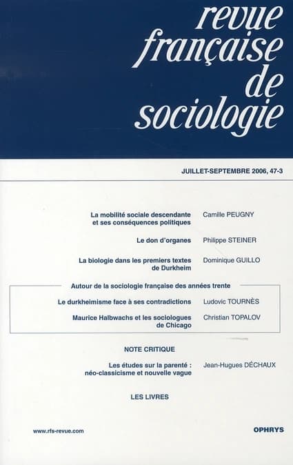 Revue française de sociologie n.47.3 : juillet-septembre 2006