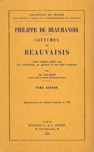 Coutumes de beauvaisis. t.2