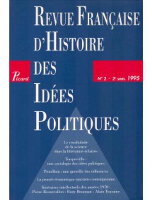 REVUE FRANCAISE D'HISTOIRE DES IDEES POLITIQUES n.2