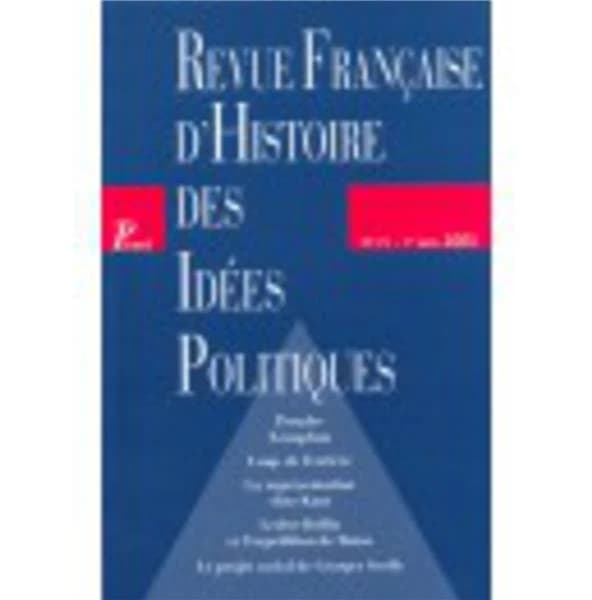 REVUE FRANCAISE D'HISTOIRE DES IDEES POLITIQUES n.21