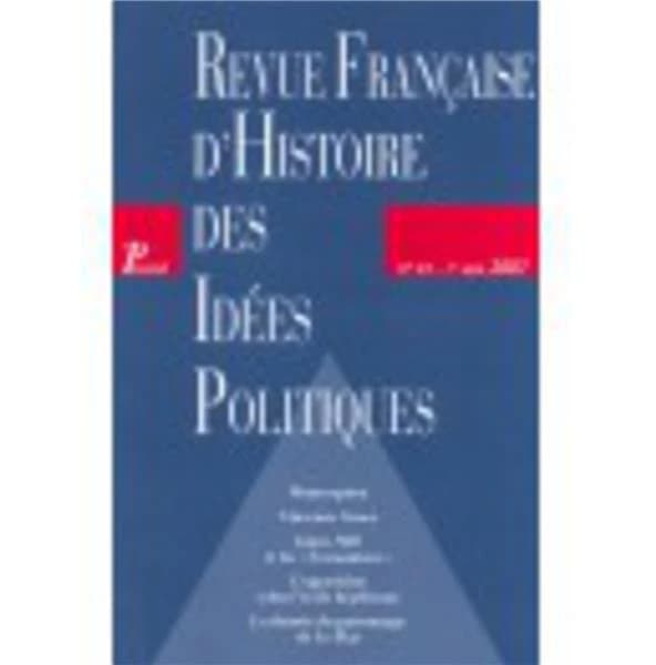 REVUE FRANCAISE D'HISTOIRE DES IDEES POLITIQUES n.25