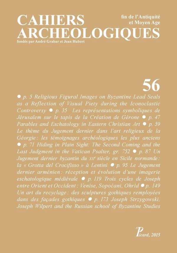 CAHIERS ARCHEOLOGIQUES n.70