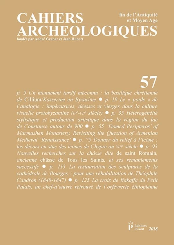 CAHIERS ARCHEOLOGIQUES n.57 : fin de l'Antiquité et moyen âge