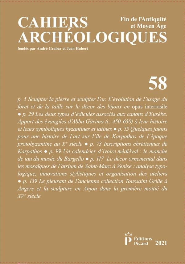 CAHIERS ARCHEOLOGIQUES n.58