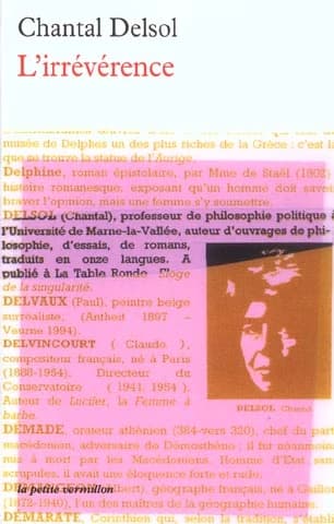 L'irrévérence : essai sur l'esprit européen