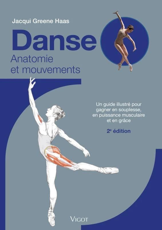 Danse : anatomie et mouvements : un guide illustré pour gagner en souplesse, en puissance musculaire et en grâce (2e éd.) Jacqui Greene Haas ; illustrations de Fran Milner et Jennifer Gibas