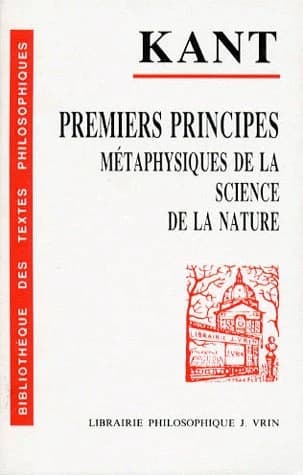 Premiers principes métaphysique de la science de la nature