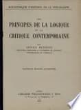 Les principes de la logique et la critique contemporaine