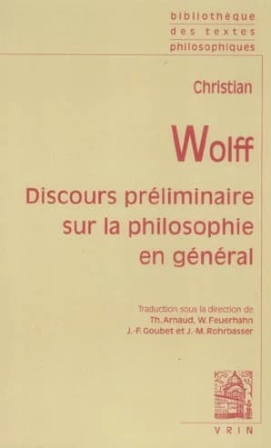 Discours préliminaire sur la philosophie en général