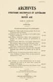 Archives d'Histoire litteraire et doctrinale du Moyen-Age LXXVIII